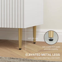 Modern Kitchen Storage Cabinet, Sideboard Buffet Cabinet w/ 3 Drawers and Adjustable Shelves for Kitchen Hallway, White