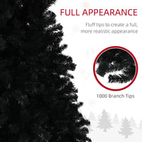 6ft Artificial Christmas Trees with Auto Open and Steel Base, Black