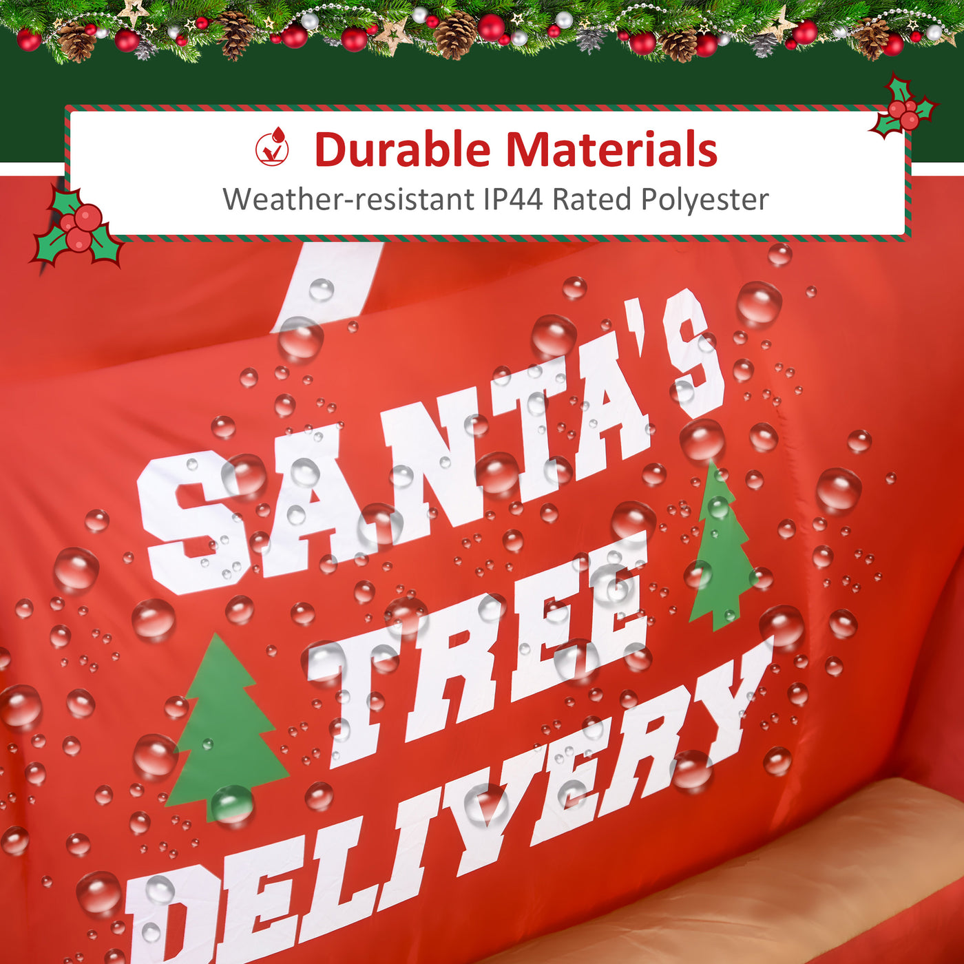 6ft Christmas Inflatable Santa Claus Driving A Truck with LED Lights, Blow-Up Outdoor LED Yard Display for Lawn, Garden, Party