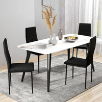 Modern Dining Chairs, Set of 4, High Back Upholstery and Metal Legs for the Living Room, Kitchen, Home Office, Black