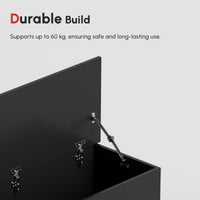 39.5" Storage Chest with 2 Safety Hinges, Storage Box Organizer with Flip-Top Lid, Entryway Storage Bench, Black