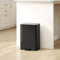 Garbage Bin, Soft-Close Trash Can with Foot Pedal, 5 Gallon (20 L) Garbage Can with Removable Inner Bucket, Matte Black