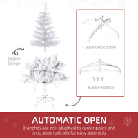 4ft Artificial Christmas Tree with Pine Realistic Branches, Auto Open, for Indoor Decoration, White