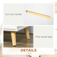 Nightstand, Bedside Table with 2 Drawers, Modern Side End Table with Solid Wood Legs for Bedroom, White