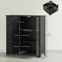 Bathroom Floor Cabinet, Farmhouse Bathroom Storage Cabinet with Adjustable Shelf, Black