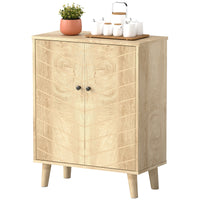 Storage Cabinet with Doors, Cupboard Organization with Shelf and Wood Legs, Storage Solution for Living Room, Bathroom