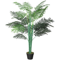 5FT Artificial Palm Tree, Fake Tropical Tree with Lifelike Leaves, Faux Plant in Pot for Indoor Decoration, Green