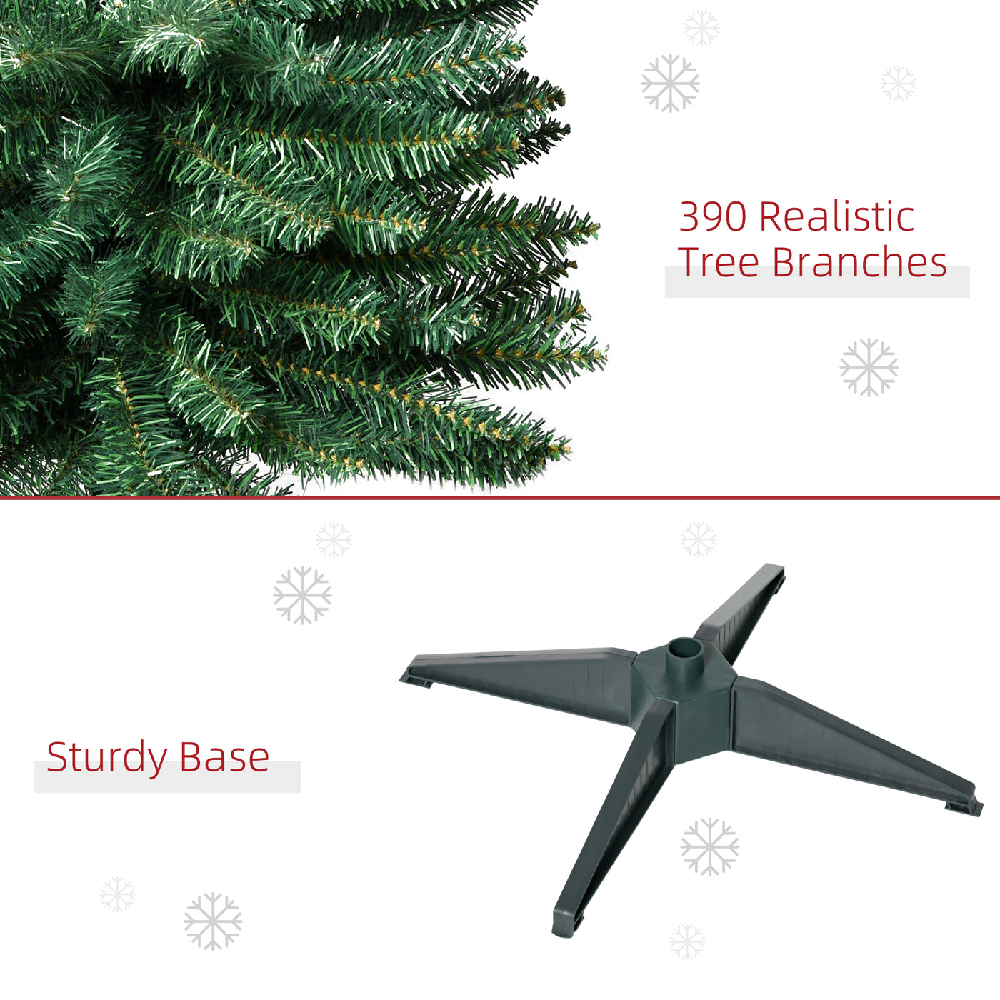 6’ PVC Unlit Slim Artificial Pencil Christmas Tree Holiday Décor