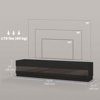 Lighted TV Stand for TVs up to 75", TV Cabinet with Storage for Living Room, High Gloss Black