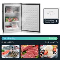 Upright Freezer, 3 Cu.Ft Mini Freezer with Reversible Single Door, Adjustable Thermostat for Home, Dorm, Black