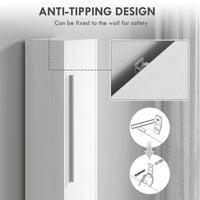 Freestanding Tall Bathroom Storage Cabinet with Adjustable Shelves, Bathroom Organizer, White Wood Grain