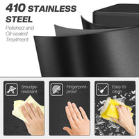 5.3 gal/20 L Stainless Steel Kitchen Garbage Can with Soft-close Lid, Foot Pedal, Fingerprint-Proof, Black