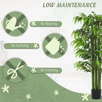 5.3ft Artificial Tree Set of 2, Indoor Fake Bamboo with Pot, for Home, Office, and Living Room Decor