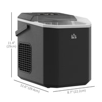 Portable Ice Maker, Self Cleaning Ice Machine with 9 Ice Cubes Ready in 6 Mins, 26lbs/24Hrs, 2 Sizes of Bullet Ice