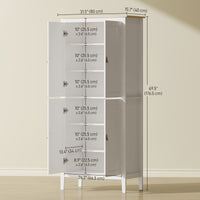 69.5" Tall Kitchen Pantry Storage Cabinet with Motion Sensor LED Light, Modern Kitchen Pantry Cabinet, White