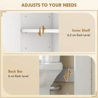 Over the Toilet Storage Shelf Adjustable Shelf Over the Toilet Storage Cabinet for Bathroom White and Oak