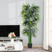 6FT Artificial Bamboo Tree Fake Decorative Plant with Nursery Pot for Indoor Décor