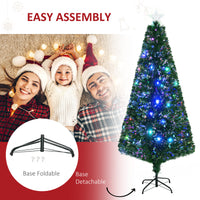 6FT Pre-lit LED Artificial Christmas Tree Scattered Holiday Décor with Stand, Green
