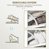 Shoe Storage Cabinet with 4 Flip Drawers and Adjustable Shelf, Shoe Cabinet for 16 Pairs of Shoes, White