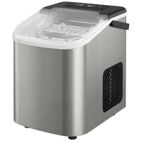 Portable Ice Maker Countertop, Self-Cleaning Ice Machine with 2 Bullet Ice Sizes, Ice Scoop, Silver