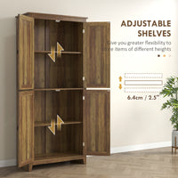 72" Freestanding Storage Cabinet, Kitchen Pantry Cabinet with Doors and Shelves for Dining Room, Brown
