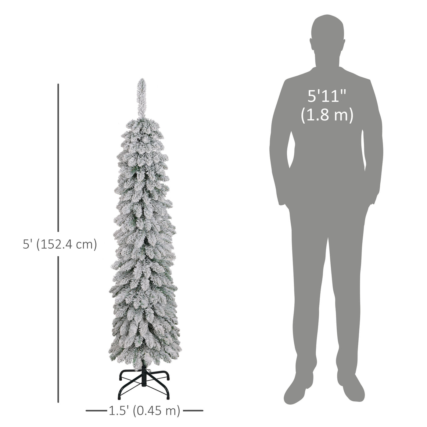 7ft Pencil Artificial Christmas Tree with Pine Realistic Branches, Auto Open, Pink and White