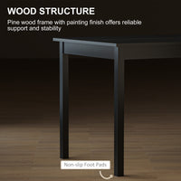 47" x 30" Dining Table, Farmhouse Dining Room Table with Pine Wood Frame, Space Saving Kitchen Table, Black
