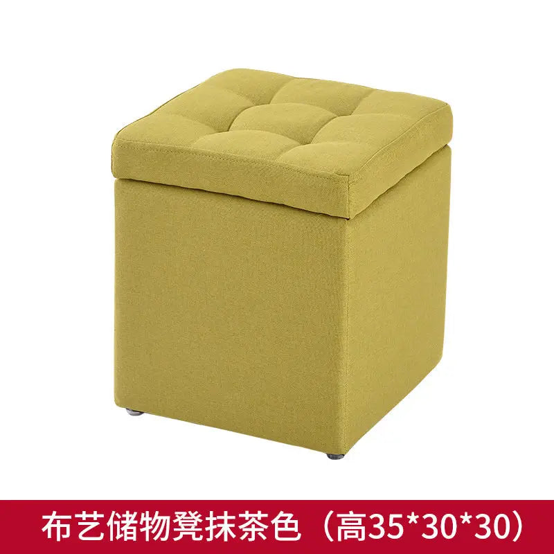 Folding Stool Multifunctional Storage Ottoman Living Room Furniture Nordic Style Outdoor Portable Folding Chair PU Leather Stool