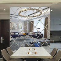 10/17/32/58pcs 3D Mirror Stickers Acrylic Triangles Self-adhesive Diamonds DIY Wall Mirror Stickers for Living Room Home Decor