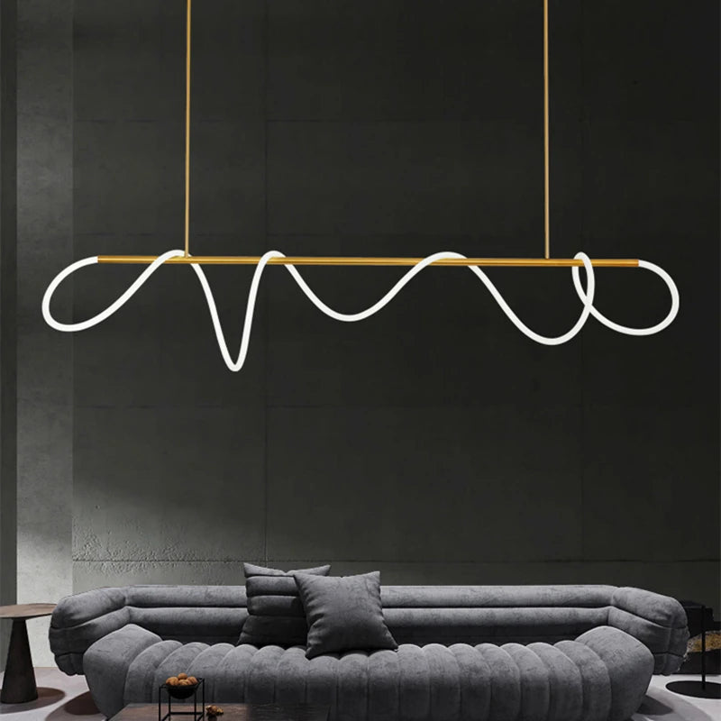 Post-Modern Restaurant Notes Long Hose Lamp Creative Bar Cafe Shop Art Front Desk Designer Chandeliers