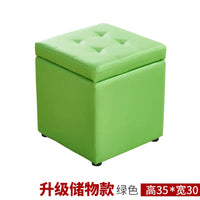 Folding Stool Multifunctional Storage Ottoman Living Room Furniture Nordic Style Outdoor Portable Folding Chair PU Leather Stool