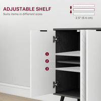 Modern Sideboard and Buffet, Dining Room Cabinet with Adjustable Shelves and 4 Doors, Black