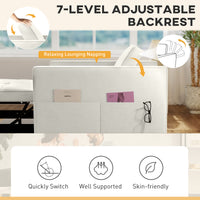 Convertible Chair Bed, Pull Out Sleeper Chair with USB, Adjustable Backrest, Small Velvet Futon Sofa Bed, Cream White