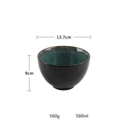 ANTOWALL European style simple peacock pattern dinnerware set kiln glazed dish ceramic soup salad bowl steak plate disc mug