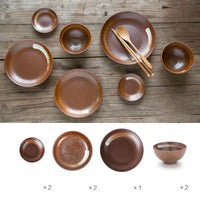 7pcs/set Japan style Promotion ceramic procelain dinner set  BLUE TABLEWARE SETS INCLUDE BOWL PLATE  7 pieces lovers dinner set