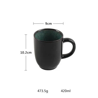 ANTOWALL European style simple peacock pattern dinnerware set kiln glazed dish ceramic soup salad bowl steak plate disc mug
