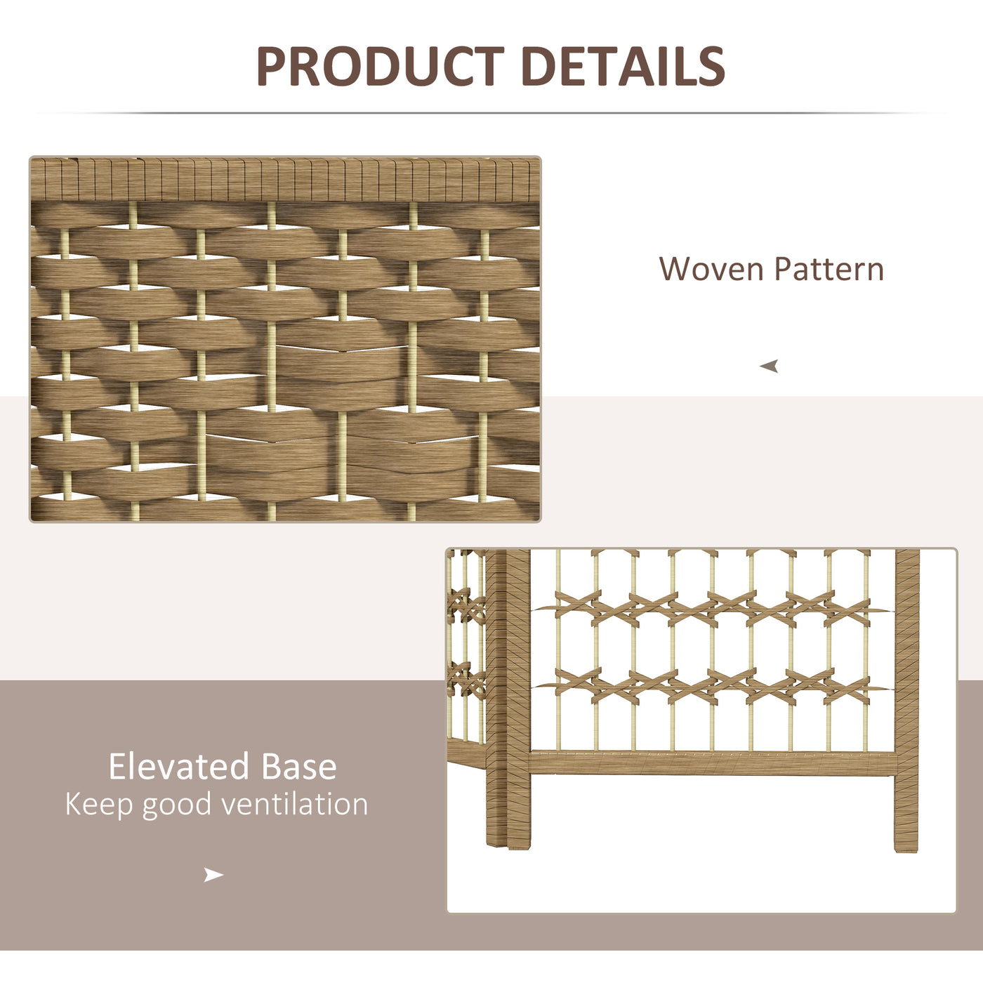 4 Panel Folding Room Divider, Portable Privacy Screen, Wave Fiber Room Partition for Home Office, Natural