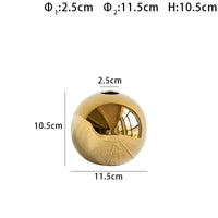 Plating Golden Ball Ceramic Vase Home Decoration Ornaments Crafts  Flower Pot Art Hydroponic Vases Home Decoration Ornament Gift