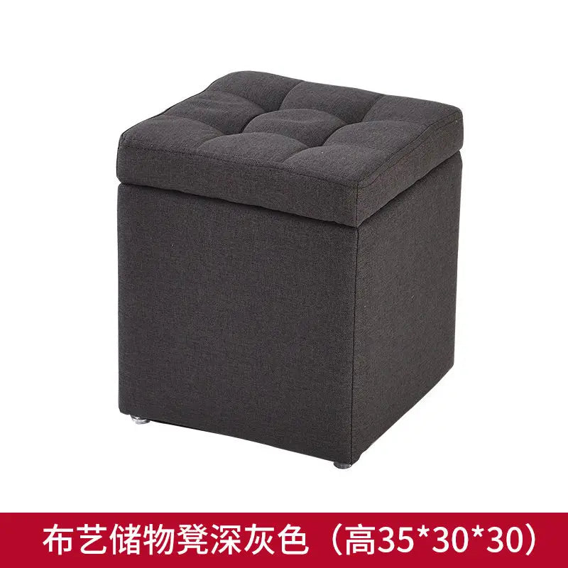 Folding Stool Multifunctional Storage Ottoman Living Room Furniture Nordic Style Outdoor Portable Folding Chair PU Leather Stool