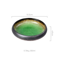 KINGLANG Creative Kiln Ice Split Glaze Ceramic Plate  Japanese Sushi Sashimi Plate Dish Salad Plate