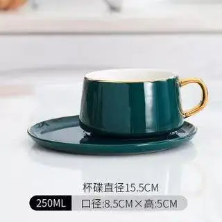 MT Nordic Light luxury golden border ceramic dishes dishes tableware high grade grandmother green household dishes steak plate