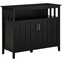 Sideboard Buffet Server Storage Cabinet Console Table with 2 Doors and Adjustable Shelves for Kitchen & Dining Room, Black