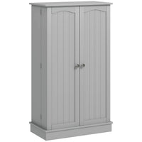 41" Storage Cabinet, 2-Door Kitchen Pantry Cabinet with 5-tier Shelving, 12 Spice Racks and Adjustable Shelves, Grey