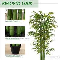 6 FT Artificial Tree Bamboo Tree Fake Plants in Pot for Home Office Living Room Decor, Green