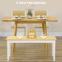 40" Wood Dining Bench for 2 People, Wooden Bench Seat for Kitchen, Dining Room, Entryway, Natural