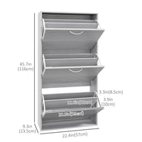 Shoe Storage Cabinet with 3 Flip Drawers, Narrow and Slim, 12 Pair of Shoes Organizer for Hallway, Entryway