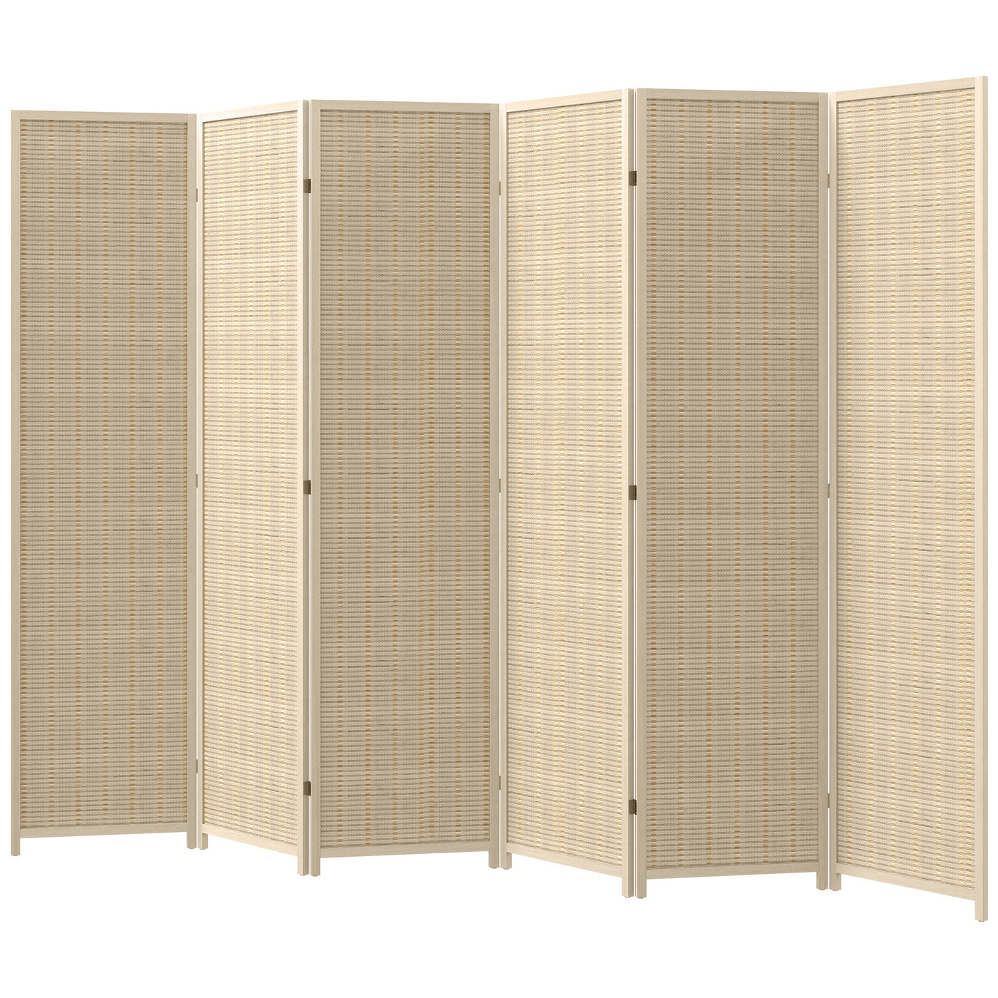Woven Bamboo Room Divider, 6 Panel Folding Indoor Privacy Screens for Home Office, Natural Wood