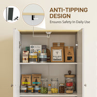 72" Tall Pantry Cabinet, Kitchen Pantry Cabinet with Adjustable Shelves, Storage Cabinet with 4 Doors, White