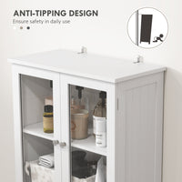 Tall Bathroom Storage Cabinet, Floor Bathroom Cabinet with Adjustable Shelves, for Kitchen, Living Room, White