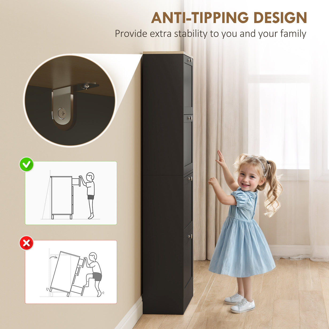 Modern Shoe Storage Cabinet with 4 Flip Drawers and Adjustable Shelves, Shoe Cabinet for 18-24 Pairs of Shoes, Black